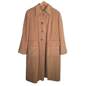 Ed Behan 100% Cashmere Tan Long Coat XXL 48” Chest USA